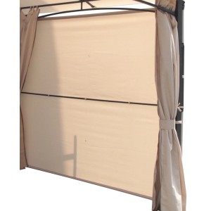 Pannello laterale beige con tenda per gazebo. Accessorio per t.b.t.