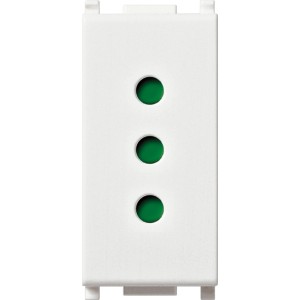 Copertura bianca t.b.t. per interruttore con tre spie verdi.