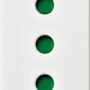 Copertura bianca t.b.t. per interruttore con tre spie verdi.