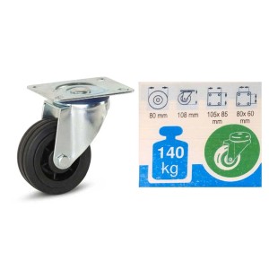Ruota per apparecchiature in tpe p/ 140 kg