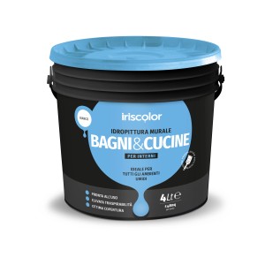 Secchio di pittura per interni bianca iricolor per bagno e cucina, 4 litri.