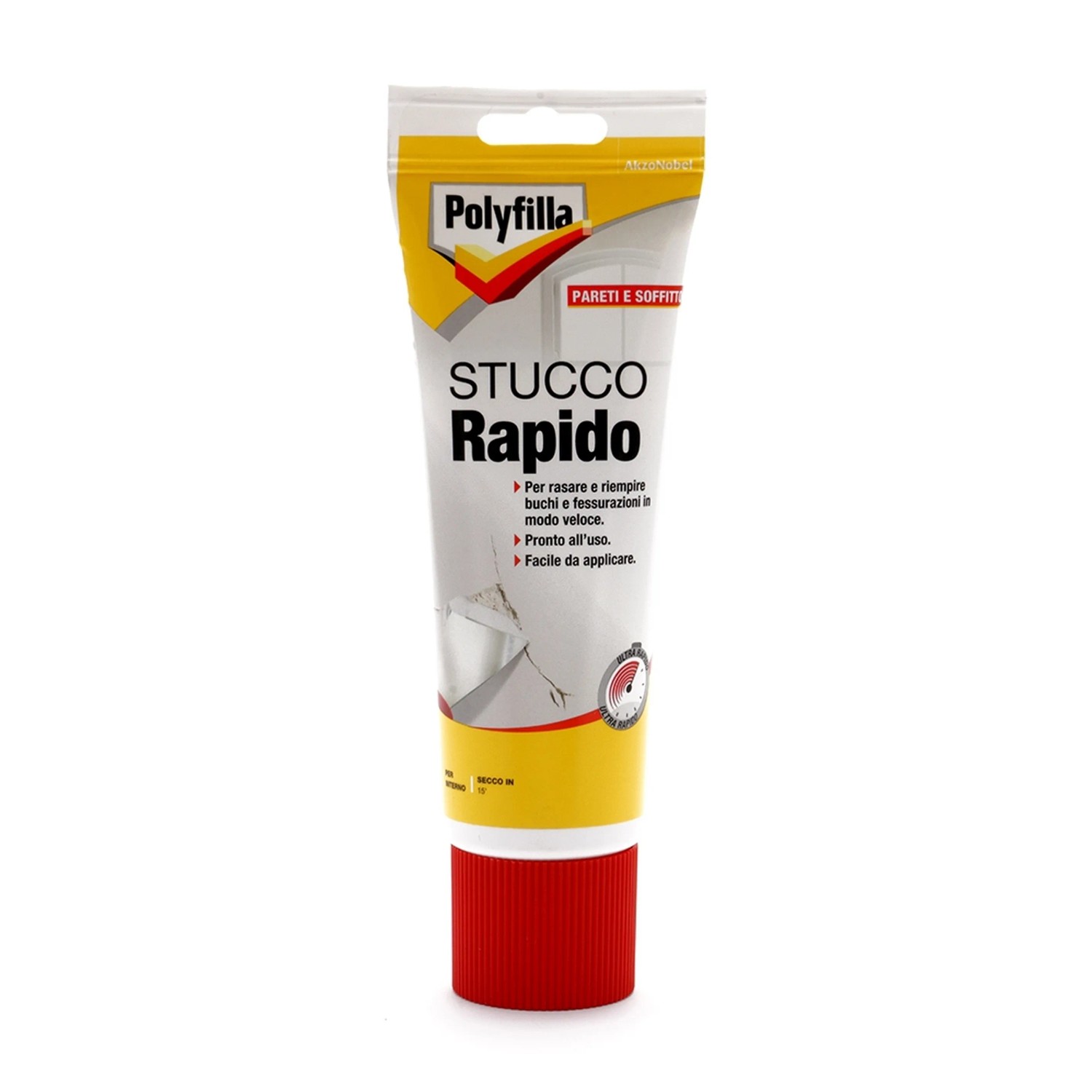 Tubo di stucco rapido Polyfilla, stucco pronto all'uso per pareti e soffitti.