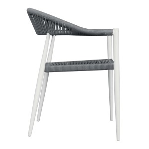 Sedia giardino contract All.Wicker alluminio bianco wicker grigio