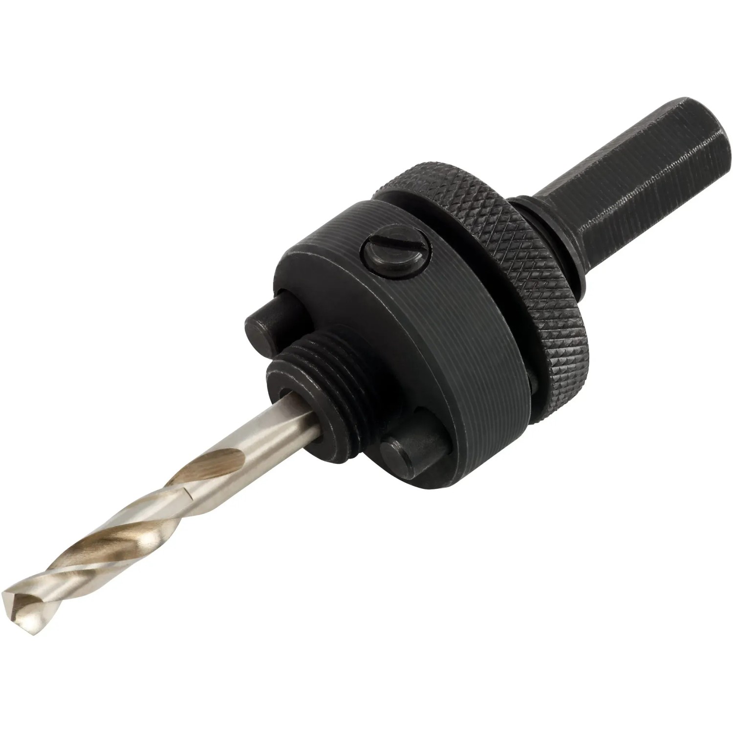 Adattatore per seghe a tazza LUX (35-102mm) con punta di centraggio per trapani.