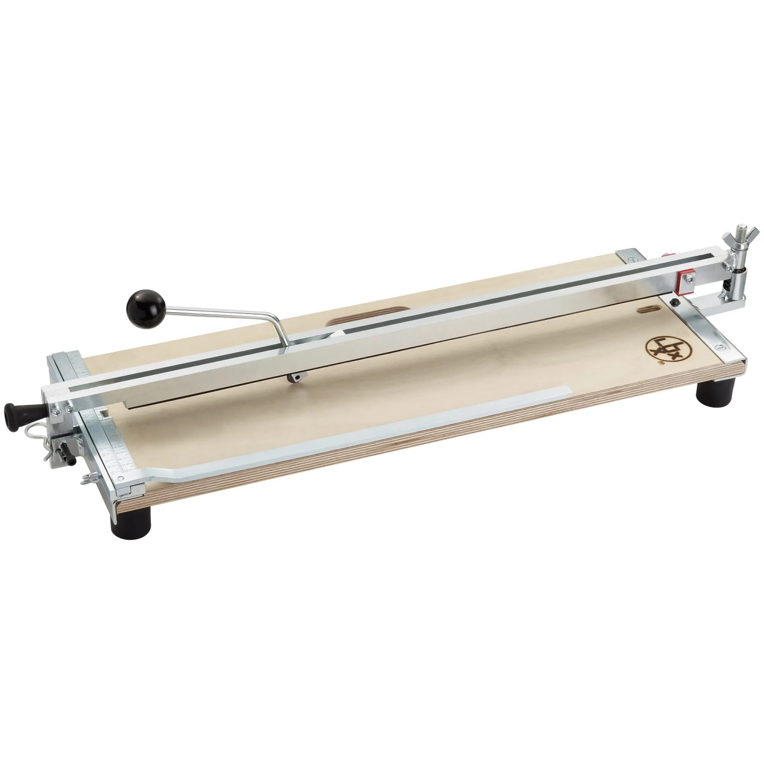 Tagliapiastrelle professionale LUX FSM-610 con base in compensato e rotella di taglio in metallo duro.
