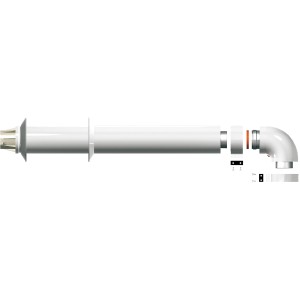 t.b.t. per Caldaie: Sistema di tubi bianchi con raccordo a gomito e materiale di montaggio.