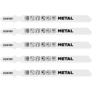 Set di 5 lame per seghetto alternativo t.b.t. per metallo.