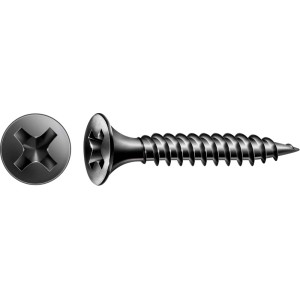 Vite nera per applicazioni decorative, vista dettagliata.