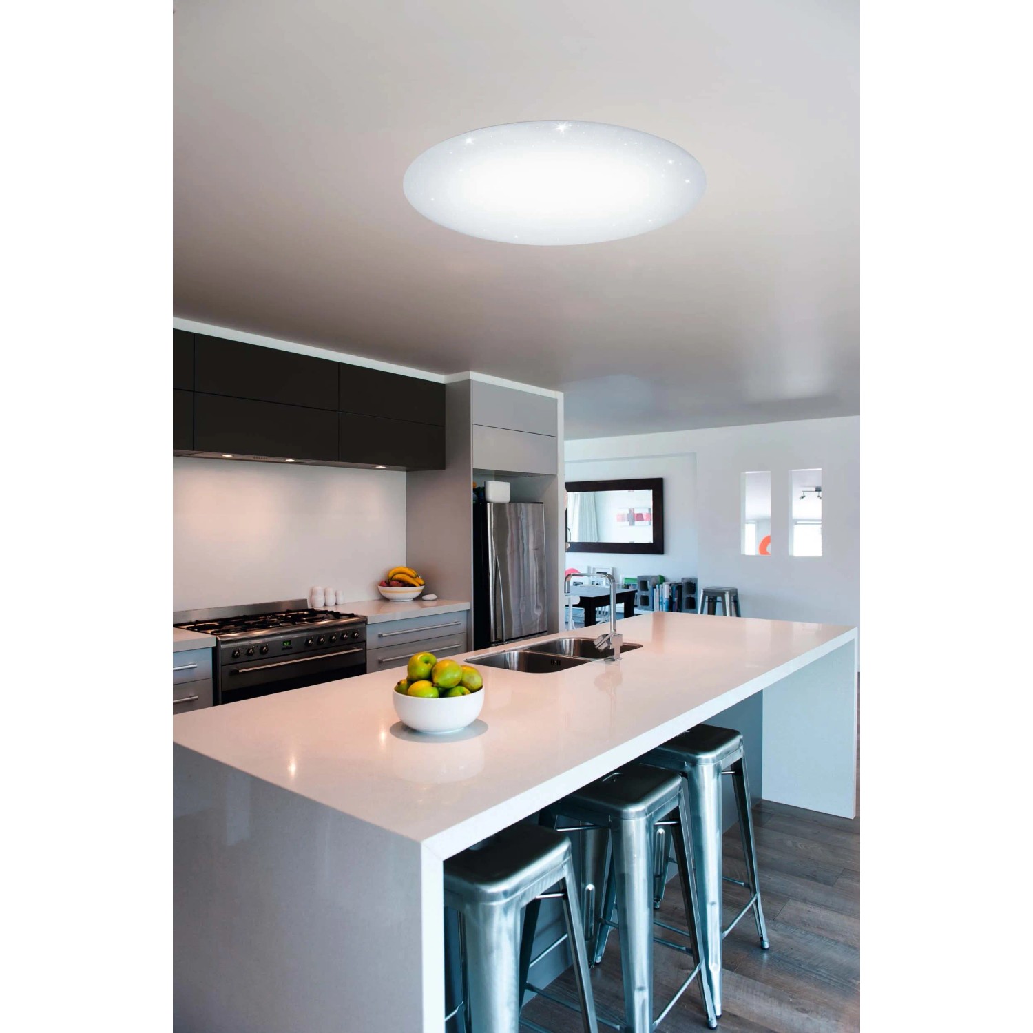 Plafoniera da soffitto classica in ceramica bianco e ottone FL-213