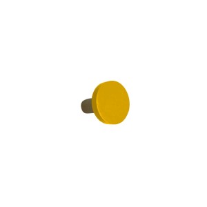 Pomello per mobili giallo rotondo per armadi e cassetti.