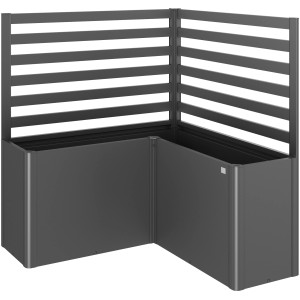 Biohort grigliato (2 pz) per aiuola rialzata a L, grigio scuro metallizzato.