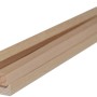 Listelli in legno piallato, colore legno chiaro, sezione quadrata.