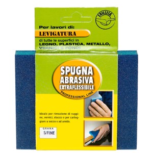 Spugna abrasiva blu per legno, plastica, metallo. Abrasivo per levigatura fine.