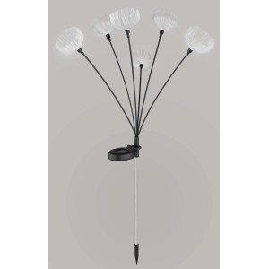 Lampada solare acciaio inossidabile 6xLED RGB 300mAh 1.2V IP44 H 700 mm