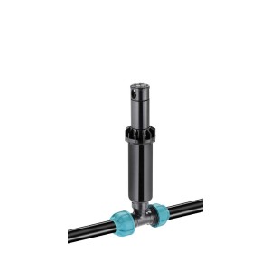 Irrigatore a scomparsa nero per irrigazione interrata.
