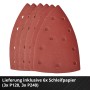 Sei carte abrasive rosse (3x P120, 3x P240) per levigatrice multifunzione a batteria Einhell.