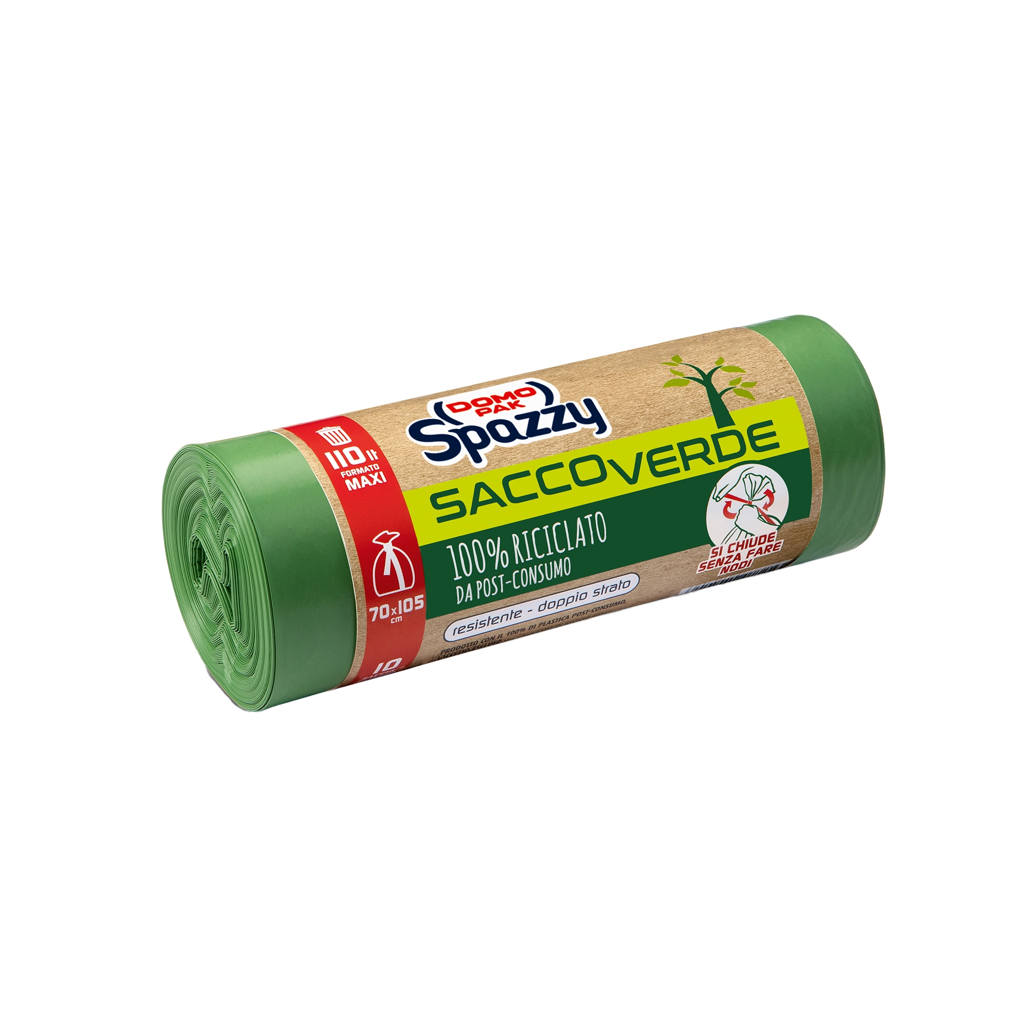 Sacchi spazzatura Domopak Spazzy SaccoVerde 110 l 70x105 cm verde 10 pz