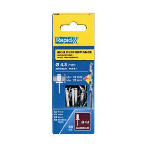 Rivetti Rapid Alte Prestazioni Ø4.8 x 25 mm Conf. da 50 pz e Punta Trapano incl
