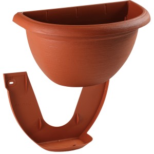 Vaso da parete t.b.t. in plastica terracotta con staffa per montaggio a muro.