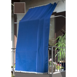 Tenda da sole laterale blu t.b.t. per la privacy su un balcone.