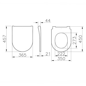 Sedile WC Slim S20 Round in duroplast con chiusura Soft Close e cerniere cromate