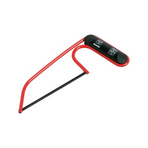 Mini archetto per seghetto LUX Comfort 150 mm con telaio rosso e manico nero.