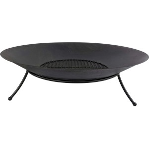 Braciere t.b.t. nero con griglia per giardino e terrazza.