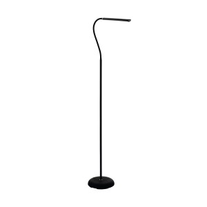 Lampada da terra a LED Eglo Laroa nera in plastica, alta 130 cm, per luce bianca neutra.