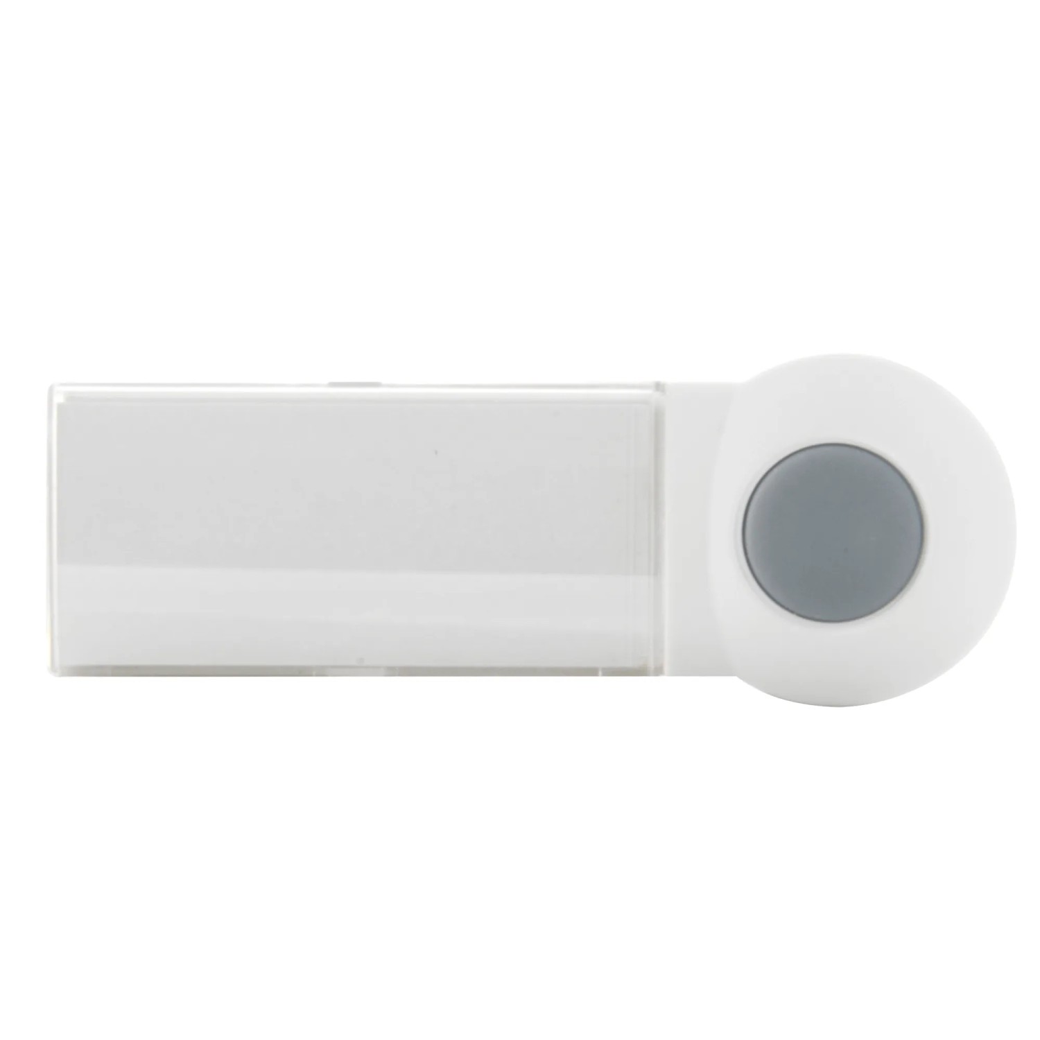 Campanello t.b.t. bianco con pulsante grigio.