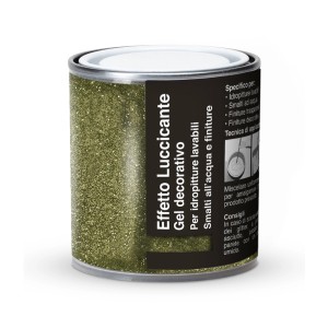 Barattolo di pittura effetto t.b.t. per pareti creative con glitter.