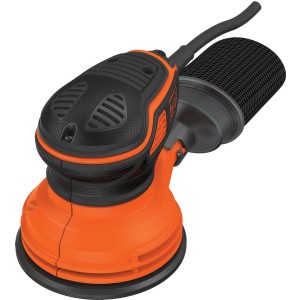 Levigatrice rotorbitale Black+Decker KA199 con aspirazione polvere, 240 W, arancio/nero.