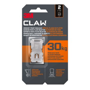 Gancio per quadri 3M Claw per cartongesso, portata 30kg, 2 pezzi