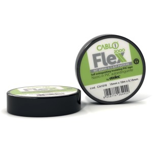Nastro isolante nero t.b.t. Flex 2000 autoestinguente, 15mm x 10m.