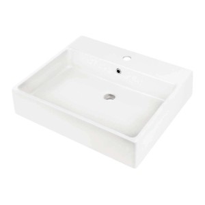 Lavabo sospeso/appoggio Madruga Idrostile foro rubinetto 60x50 cm Bianco