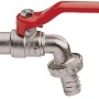 Rubinetto a sfera t.b.t. con maniglia rossa, raccordo filettato per tubi dell'acqua.