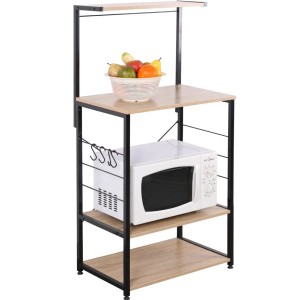 Mobile cucina con 3 ripiani e mensola Hamilton in legno 60x40x123cm