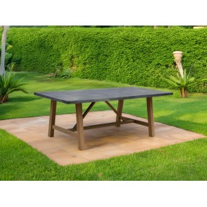 Tavolo da giardino Garey in poliresina e legno di eucalipto 220x100xH74 cm