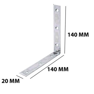 t.b.t. Staffa angolare, metallo, con fori, 140x140mm
