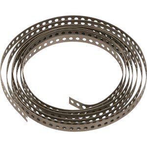 Nastro forato in acciaio inox, 12 mm di larghezza e 1,5 m di lunghezza, per strutture in legno.
