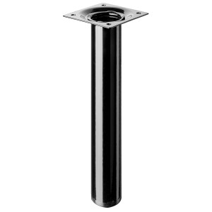 Gamba per tavolo Hettich nera, alta 200 mm, rotonda, per mobili.