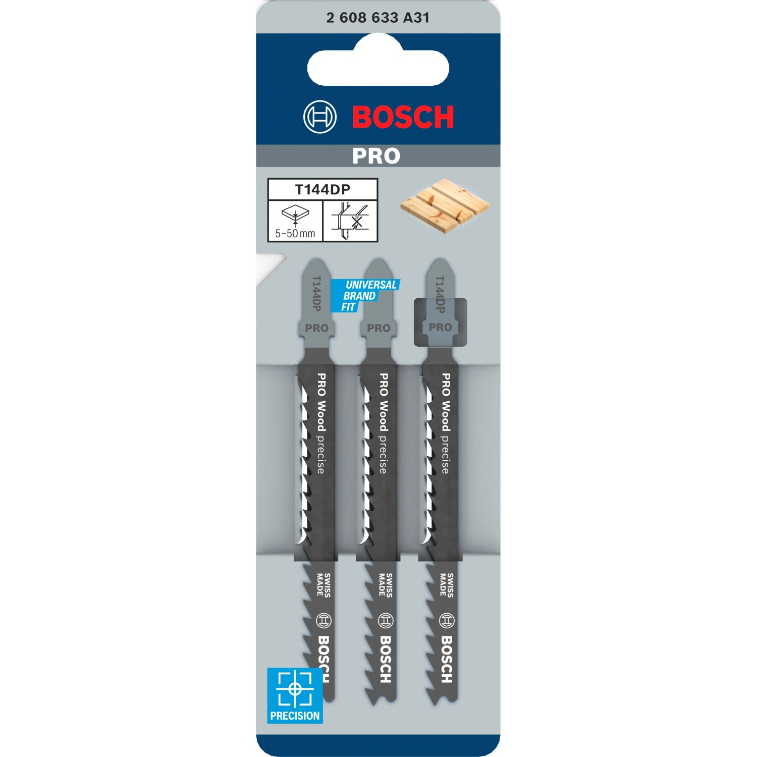 Lame Per Legno Duro T 344 DF Bosch Professional 5 X Lame Per Seghetto Alternativo T 144 DP Precision For Wood (per Legno Tenero, Straight Cut, Accessorio Seghetto Alternativo Lame Seghetto Alternativo Bosch - 6