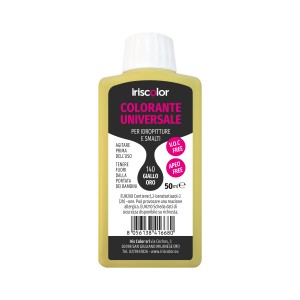 Flacone di colorante universale giallo Iriscolor, 50ml.