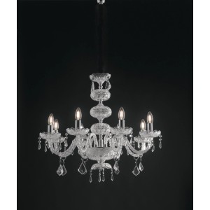 Elegante lampadario t.b.t. Lampadari con vetro cristallo e sei luci.