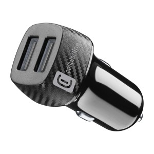 Caricatore da auto nero t.b.t. con due porte USB.