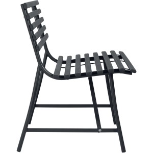 Sedia da giardino t.b.t. in antracite, vista laterale.
