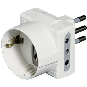 Adattatore multiplo t.b.t. bianco per prese.