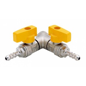 t.b.t. Valvola a sfera con maniglie gialle.