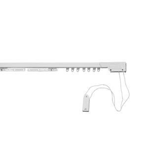 Binario per tende bianco con cordino per tende.