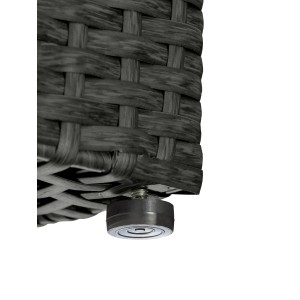 Dettaglio: Vaso antracite effetto rattan (17x17 cm) con piedino regolabile.