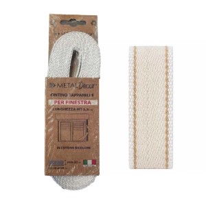 Cintino tapparelle finestra cotone righe oro 18 g x 5,5 m